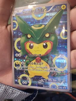 Pokemon Card Poncho-wearing Pikachu Rayquaza 230/XY-P Japanese Pokemon Promo