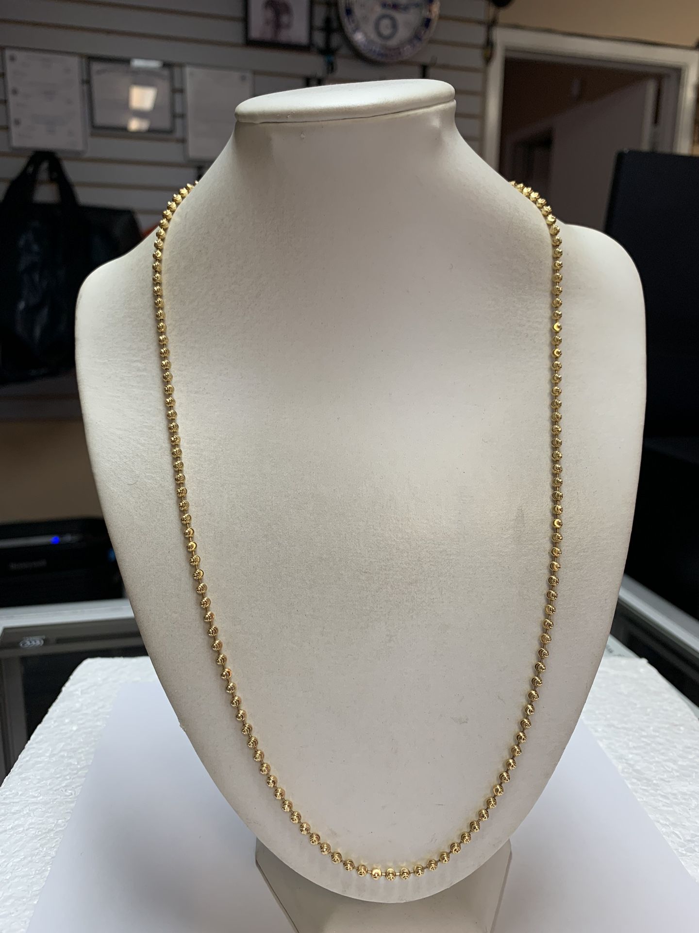 10K Yellow Gold Beaded Chain - 23” 12 Grams 