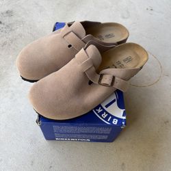 Birkenstock Boston Suede Clogs Soft Footbed