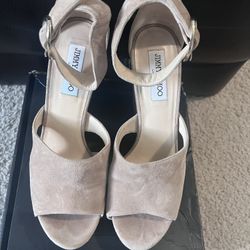 Jimmy Choo Suede Wedge Sandals Size 10.5 Used