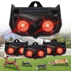New-Solar Nocturnal Animal Repeller,Animal Solar Repeller Devices with Red LED Lights,Predator Deter for Coyote Fox Skunk,Waterproof Raccoon Squirrel 