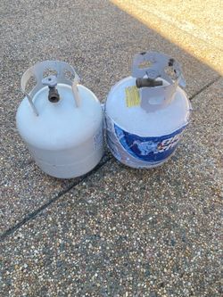 Two empty propane tanks