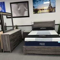 4PC Gray Queen Bedroom Set 