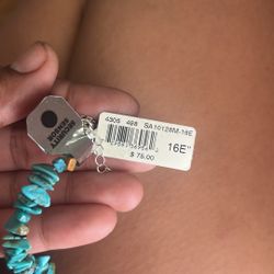 Turquoise Coral  Sterling Silver Necklace