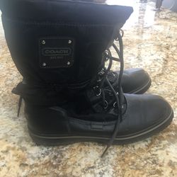 Coach Signature Women SHAINE Black Winter Snow Boots Shoes Size 8