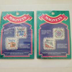 Cross Stitch Magnets kit - 2014 Heart 2015 Great Lot Of 2 New