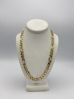 14kt Yellow Gold Solid Figaro Link 22”