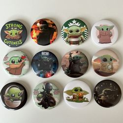 Lot of 12 Star Wars Baby Yoda Pin Badge 2.25’’ New With Open Box