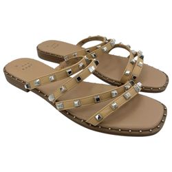 NWOT A New Day studded strappy tan sandals women’s size 8