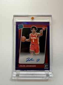 2021-22 Panini Donruss Optic - Rated Rookie Jalen Johnson #181 Purple Holo Prizm