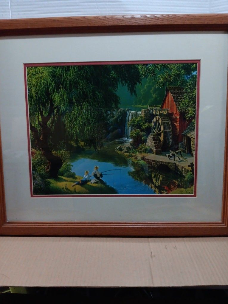 Flawless Oak Framed The Good Old Days By Paul Detlefsen 1950s $75 Firm 1 Selling For $155