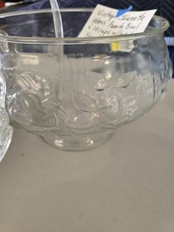 Vintage 1960s Jeanette Glass Punch Bowl And 10 Cups
