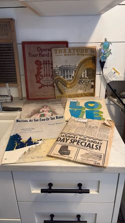 6 Items- 1913 Operatic Music Book, 1946 Etude Music Magazine, Etc, 