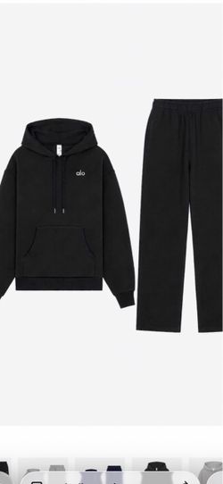 Alo Black Hoodie and Sweatpants Set