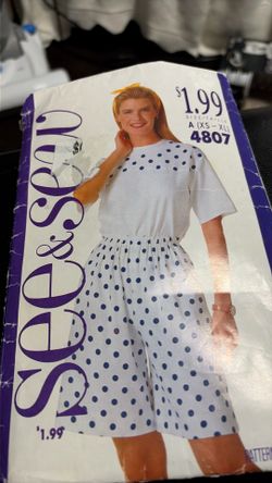 One ladies blouse and short set pattern
