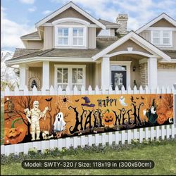 Happy Halloween Sign for Outdoor Indoor Use, Trick or Treat Party Hanging Decoration for Entryway, Garden, Porch, and Lawn - Carnival Themed Multipurp