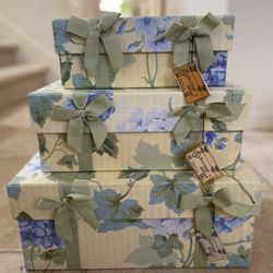 Extra Large Floral Fabric Storage Boxes