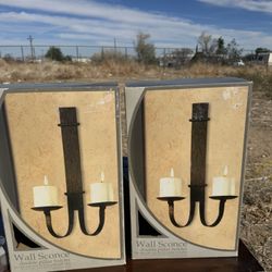 Wall Sconce Double Candle Holders – Set of 2 (Brand New in Box!)