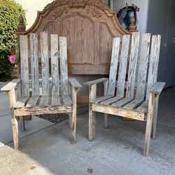 ANTIQUE WOOD CHAIRS X 2!!!