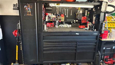 Husky tool box with hutch and locker