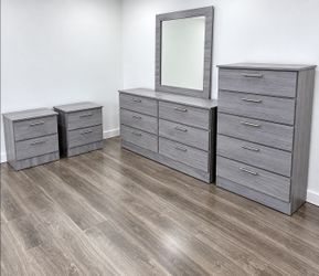 Dresser Whit Mirror, Chest and 2 Nightstands - Cómoda Con Espejo, Gavetero Y 2 Mesitas de noche