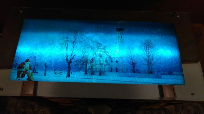 Vintage lighted mirror Christmas Scene