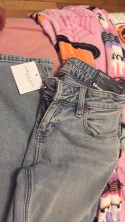 American eagle jeans black and light blue both size 00R