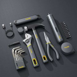 Fanttik S1 NEX Studio Electric Screwdriver Tool Kit, 3 Torque Settings, Max 6N.m, 10 Magnetic Bits, 7 Types Tools, Hex Keys, Spanner, Claw Hammer, Hou