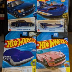 Hot Wheels Mercedes Benz, Batman1966Bat Boats, Coupe Clip, Datsun 240Z.