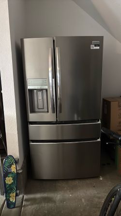 Gallery 36 in. 26.3 cu. ft. 4-Door French Door Standard Depth Refrigerator in Smudge-Proof Stainless Steel