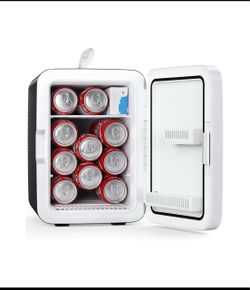 New Other Antarctic Star Compact Portable 10L 2.6 Gal Mini Refrigerator, Black/White
