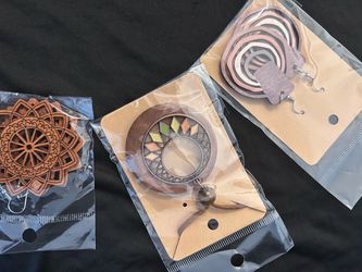 Handmade Wood Dangle Earrings Set of 3