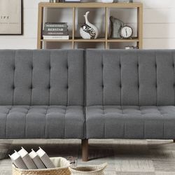 Brand New Grey Futon Sofa Sleeper 