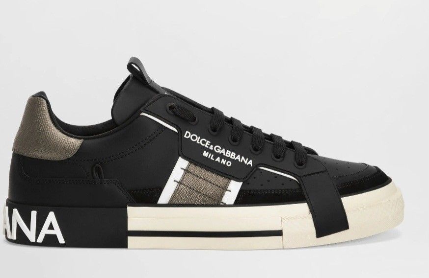 Dolce & Gabbana Calfskin Black Shoes Sneakers Mens Size US 9 EU 42