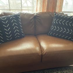 Faux Leather Loveseat Sofa