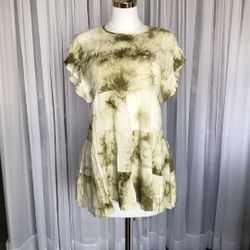 Oversized Tie Die Short Ruffle Dress Size S