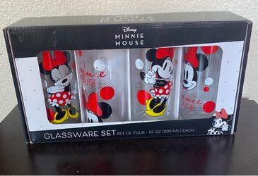 New Disney Minnie Mouse Set Of Four (4) - 10 Oz Glasses