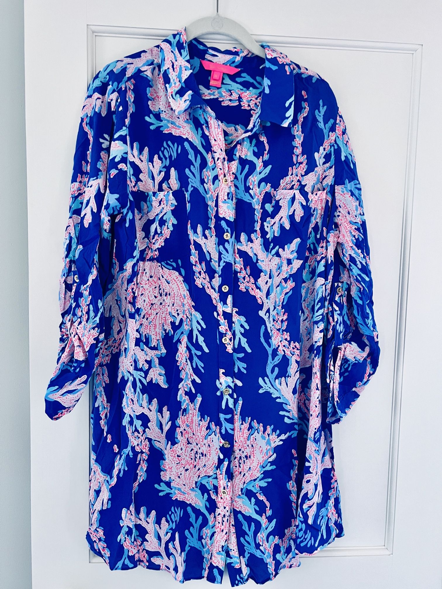 Lilly Pulitzer Natalie Beach Cover Up Shirt Tunic Dress Size XL