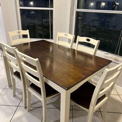 Kitchen dinette Set Dining Table Set 6 Chairs Perfect Shape 