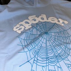 Sp5der Hoodie Sky Blue Large