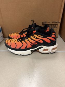 Nike Boys Air Max Plus Sneakers Sunset Tiger 6.5y Black Orange Yellow TN Air