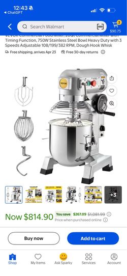 VEVOR 20QT Commercial Food Mixer