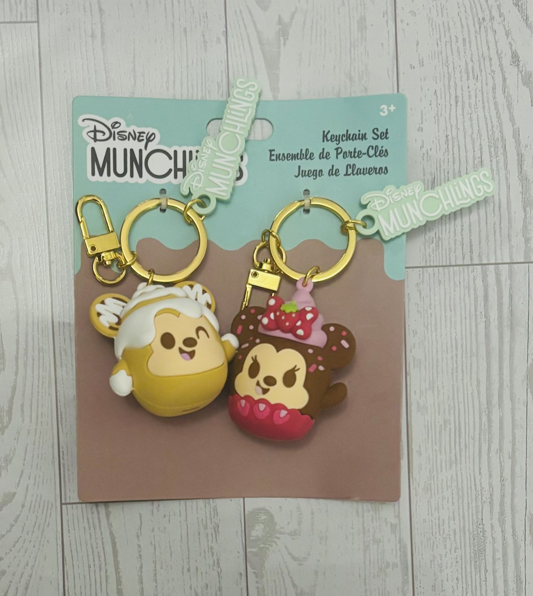 Disney Keychain Set 2pc Munchlings Mickey & Minnie Disney Park Merchandise