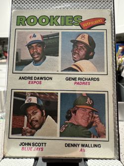 1977 TOPPS ROOKIE OUTFIELDERS ANDRE DAWSON RC ROOKIE CARD #473
