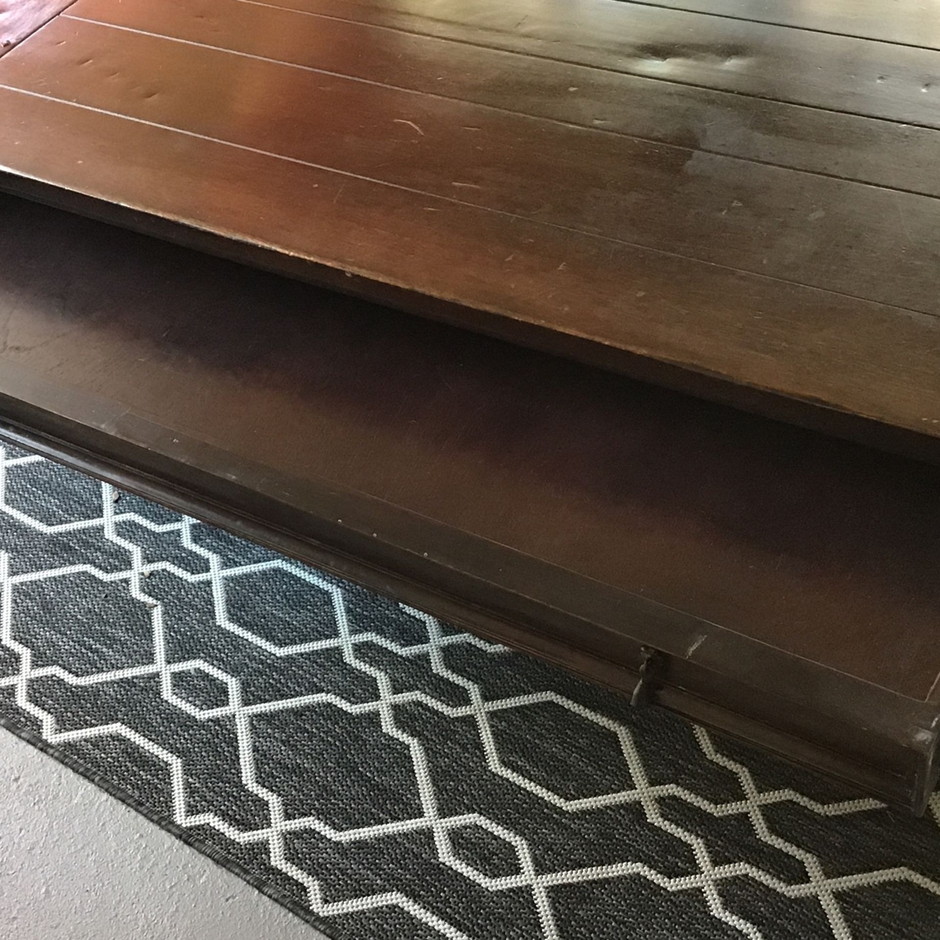 Large Beautiful South Cone Peru Coffee Table Old Style Real Wood 4 By 3 Large Art Drawer