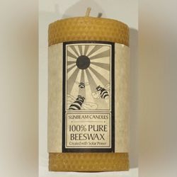 RARE Fine Art SUNBEAM Beeswax Bee Hive Wax Candle Vintage Original Collectible Central NY Handmade NEW YORK Handcrafted HILLCREST /UNIVERSITY HEIGHTS