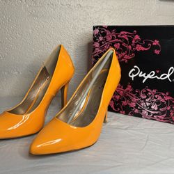 QUPID orange Patent High Heel 