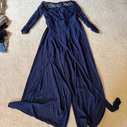 Women's Long Blue Dress Size Large