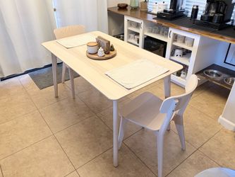Dining Table / Desk with 2 Chairs (BRAND NEW) - IKEA LISABO, Ash Wood
