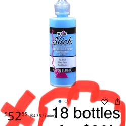 18 NEW Bottles Of Slick Dimensional Fabric Paint